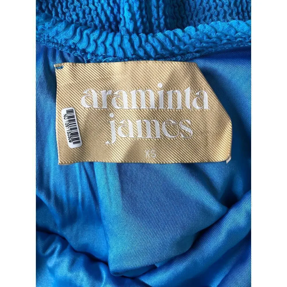 Araminta James The Bella Donna Dress Crinkle Sleeveless Mini Blue Crinkle XS